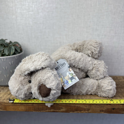 Jellycat Large Riley Fuddlewuddle Pup - Light Grey White Company Exclusive 12"