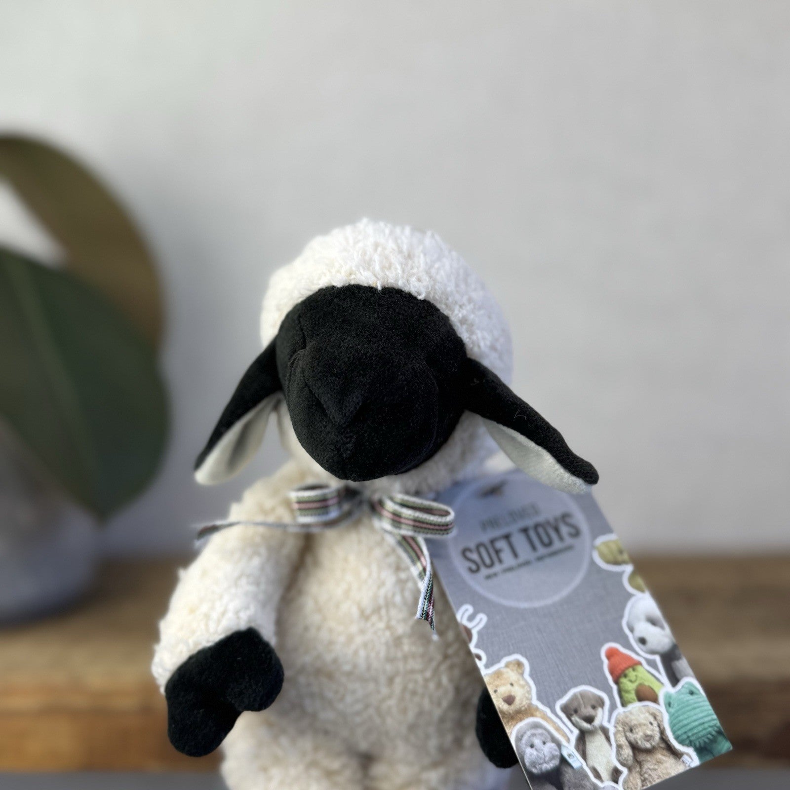 Manhattan Toy Company Lamb Floppy Sheep Soft Toy Black/Off White Lamb Plush 9”