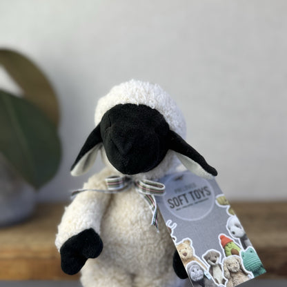 Manhattan Toy Company Lamb Floppy Sheep Soft Toy Black/Off White Lamb Plush 9”