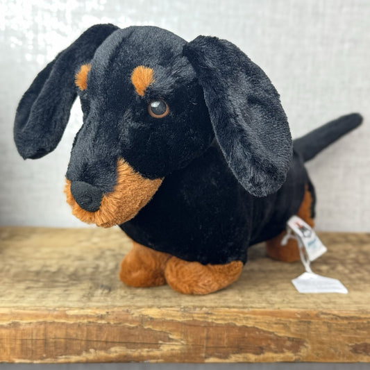 Jellycat Freddie Sausage Dog - Black/tan Sausage Dog Beanie Soft Toy Plush 14"
