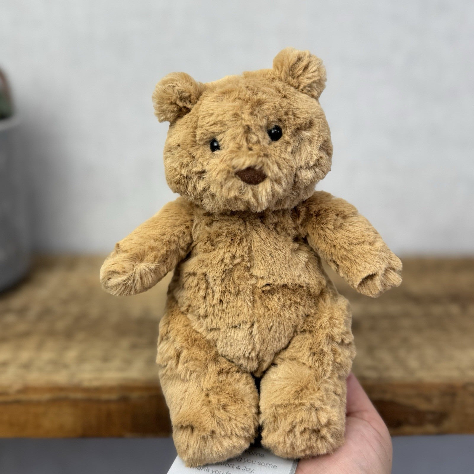 Jellycat Tiny Bartholemew Bear - Tiny Bear Jellycat Beanie Light Brown 7"