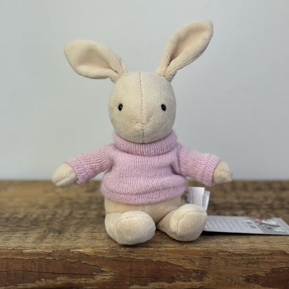 Jellycat Toastie Bunny - Small Bunny In Pink Jumper (Partial Fabric Tag)