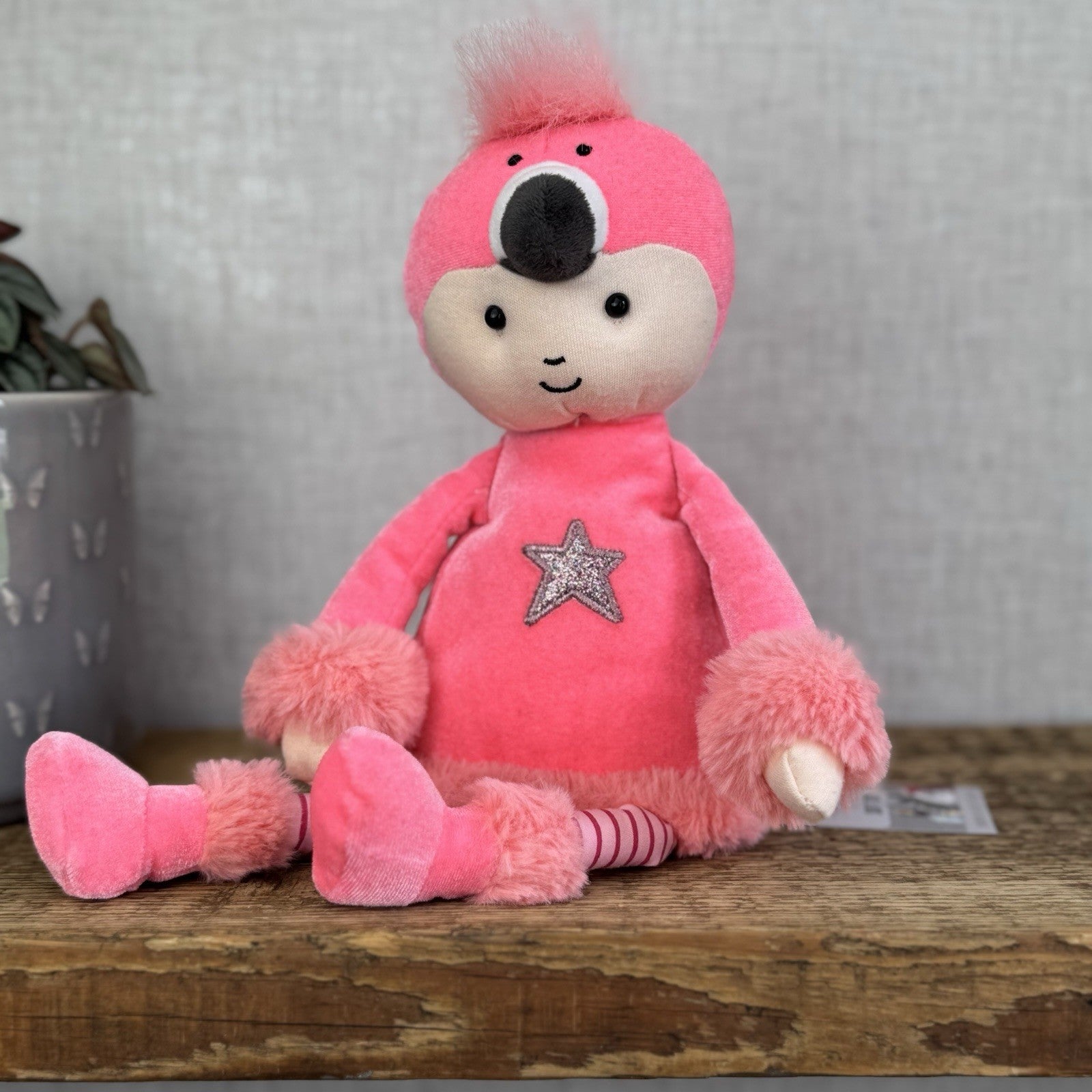 Jellycat Pink Perky Flamingo Flapper Doll Soft Plush Toy Ragdoll 12"