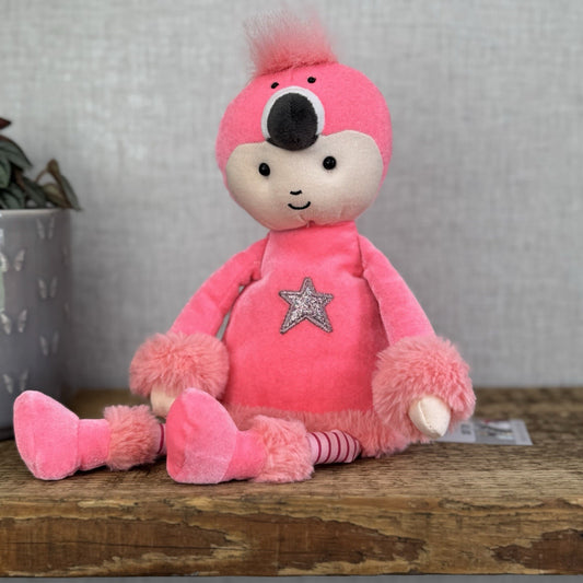 Jellycat Pink Perky Flamingo Flapper Doll Soft Plush Toy Ragdoll 12"