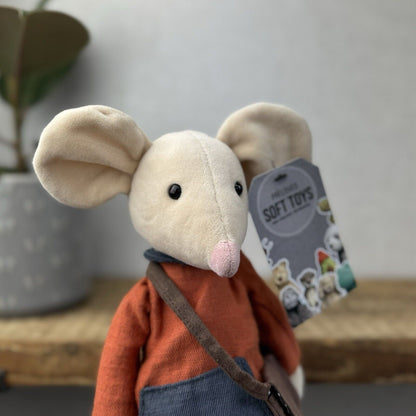 Jellycat Pedlar Mouse - Jellycat Mouse With Clothes & Bag Retired Rare 12"