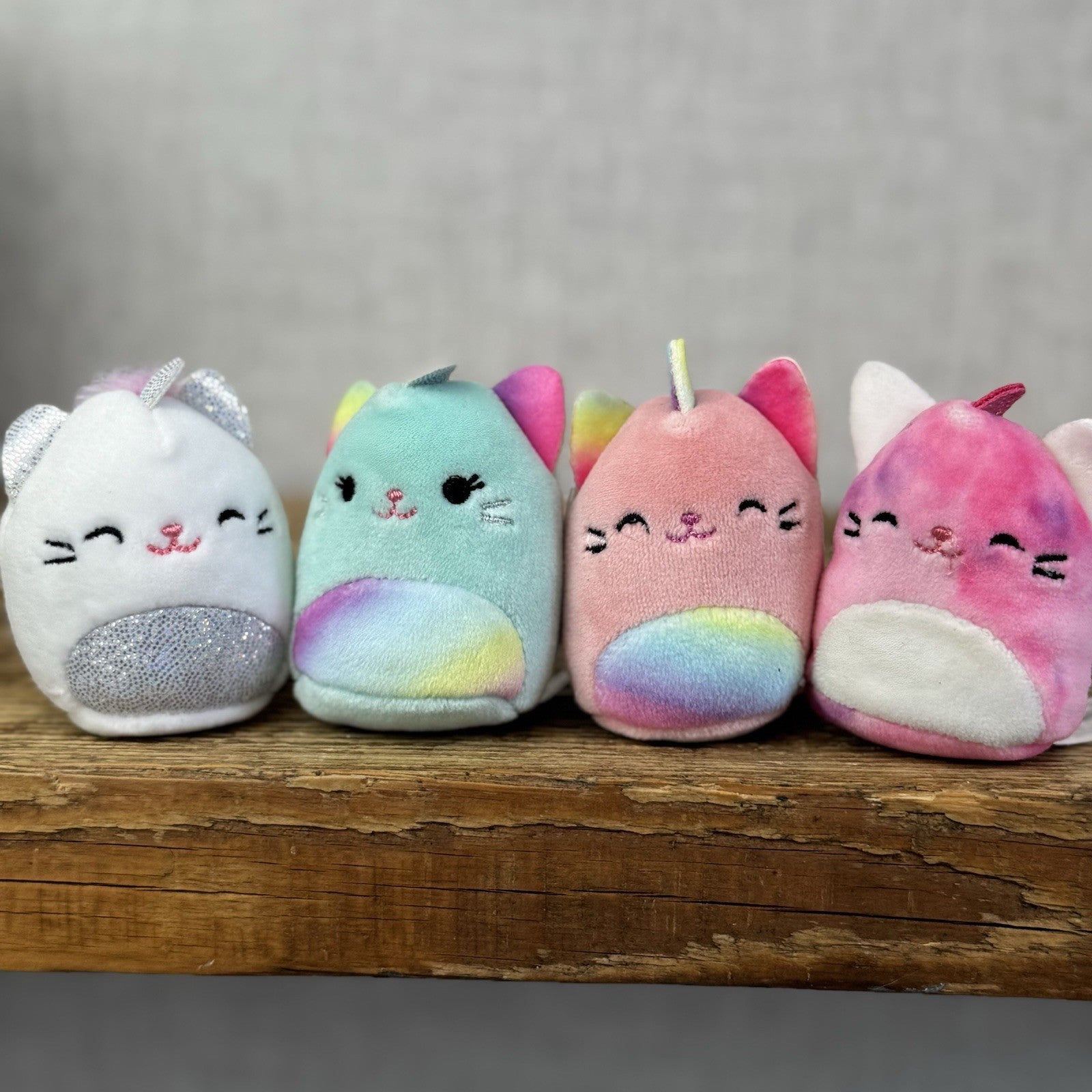 Squishmallow Squishville - (Caticorn Squad Unicorn Cat x4 Pink/Purple Bundle