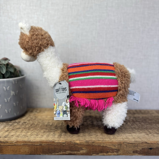 John Lewix X Jellycat Poncho Llama - Curly LLama Beanie Soft Toy Medium 12"