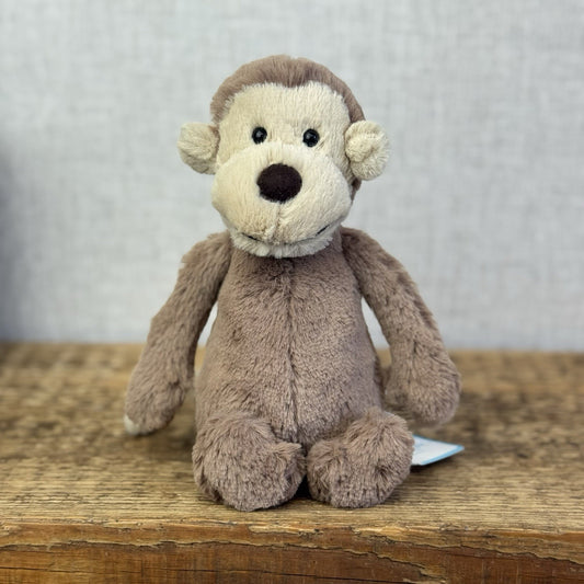 Jellycat Small Bashful Monkey Retired Brown Beanie Monkey Plush Retired 8" BNWT