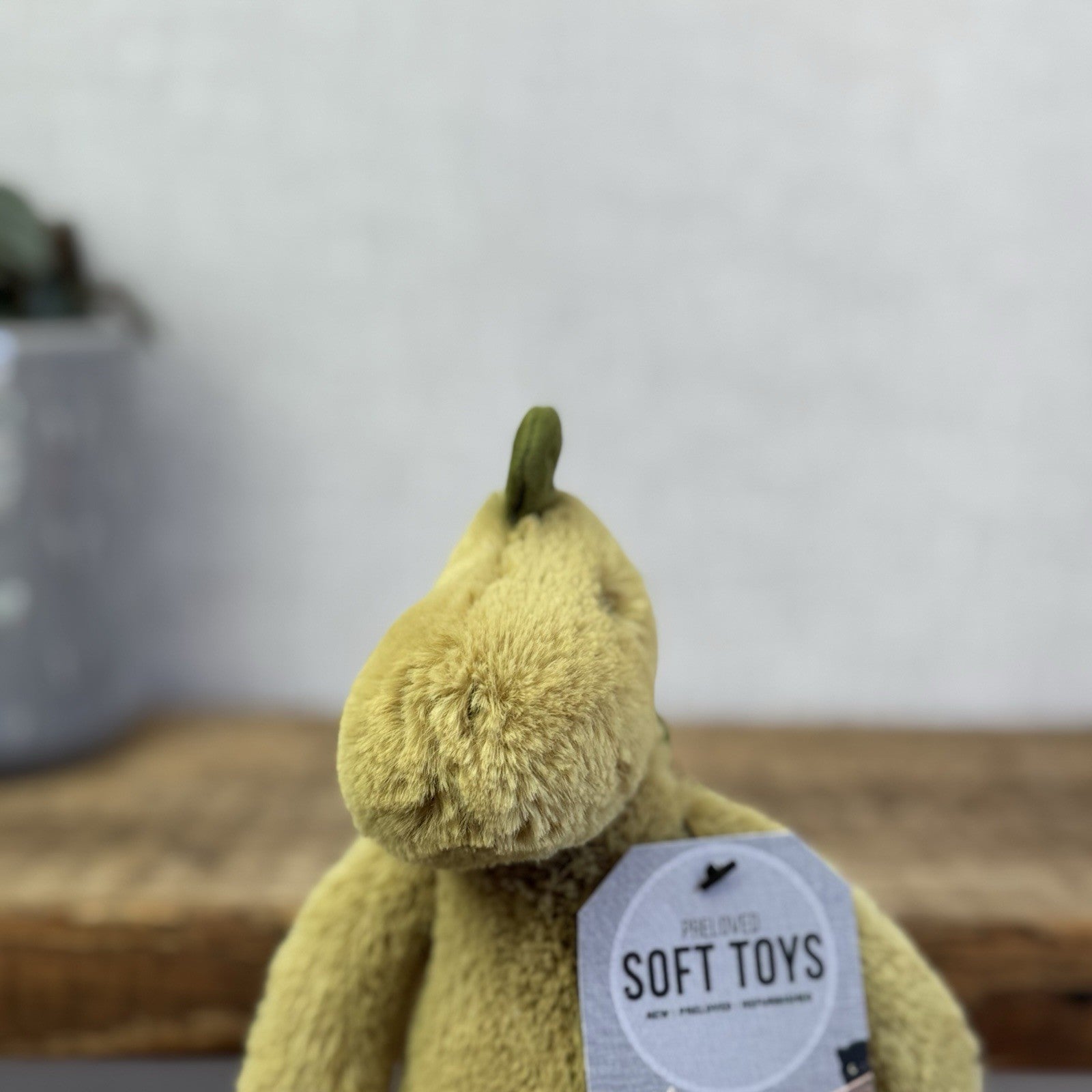 Jellycat Small Bashful Dinosaur - Light Olive Green Dinosaur Beanie Plush 8"