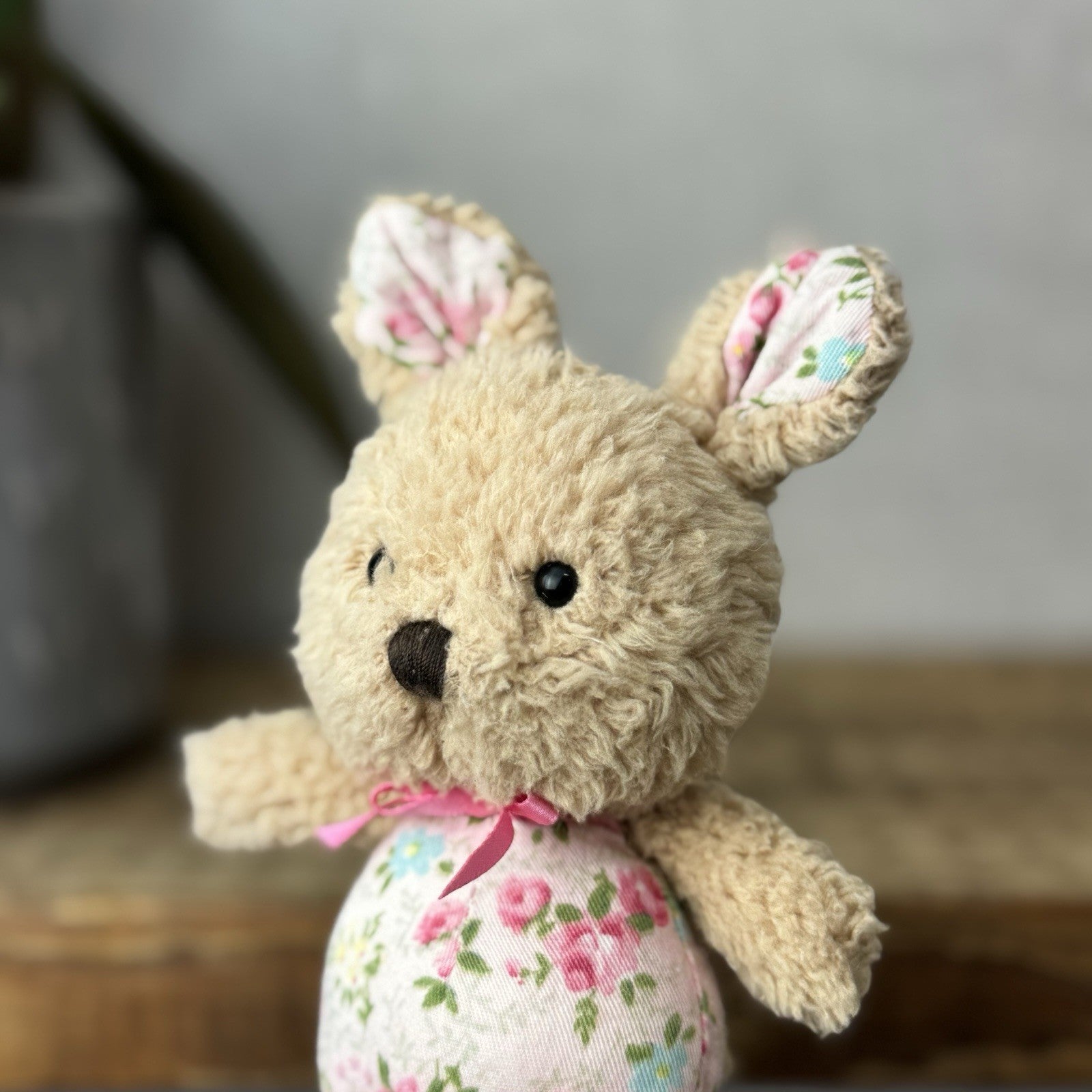 Jellycat Tiny Bonita Bunny Rabbit - Tiny Rabbit Floral Tummy & Bow Vintage 5”