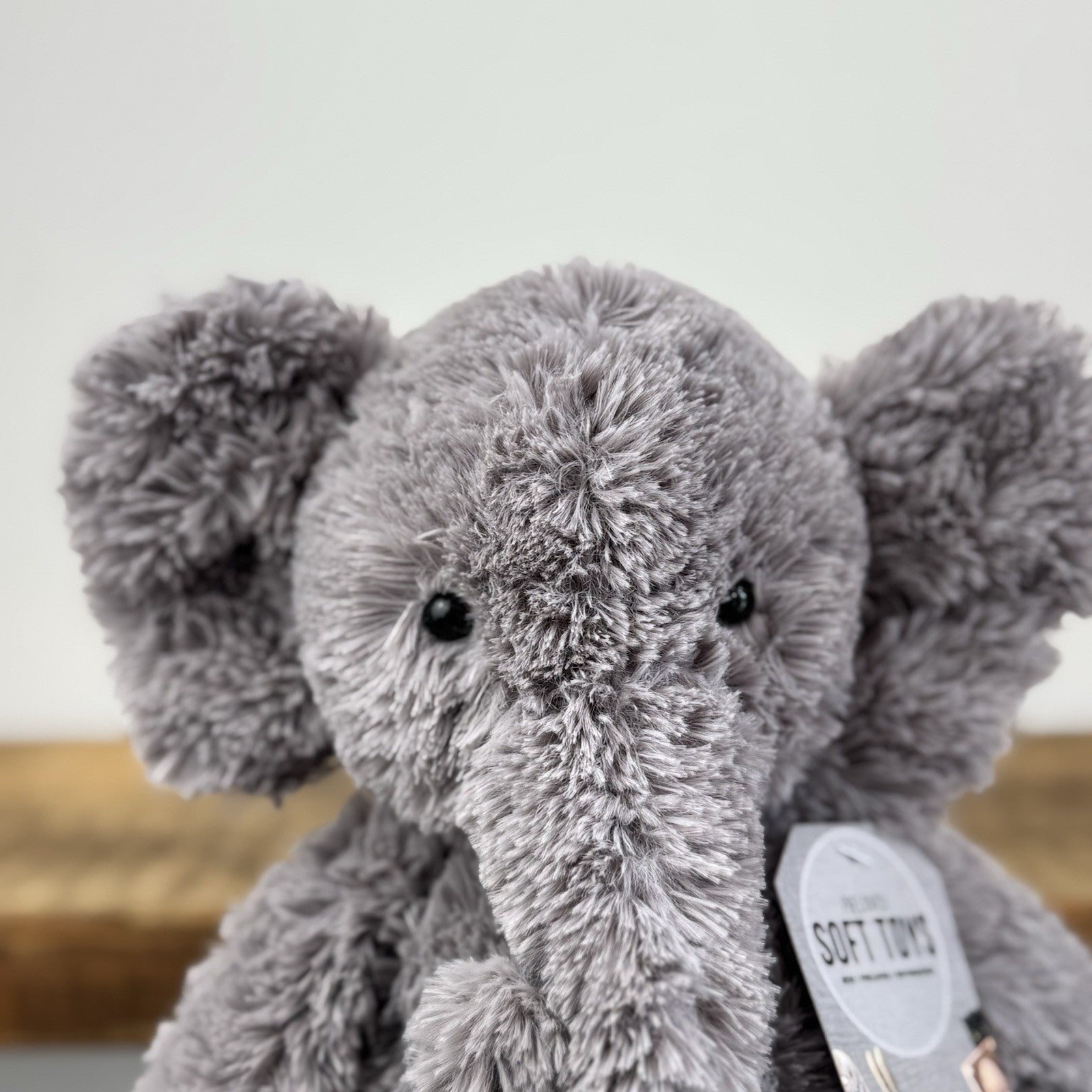 Jellycat Archibald Elephant - Grey Medium Beanie Textured Retired Elephant 11"
