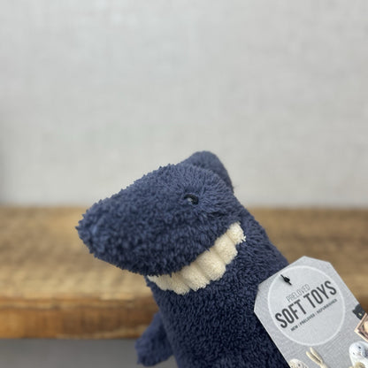 Jellycat Small Toothy Shark - Small Smiley Rare Retired Beanie Blue Shark 9"