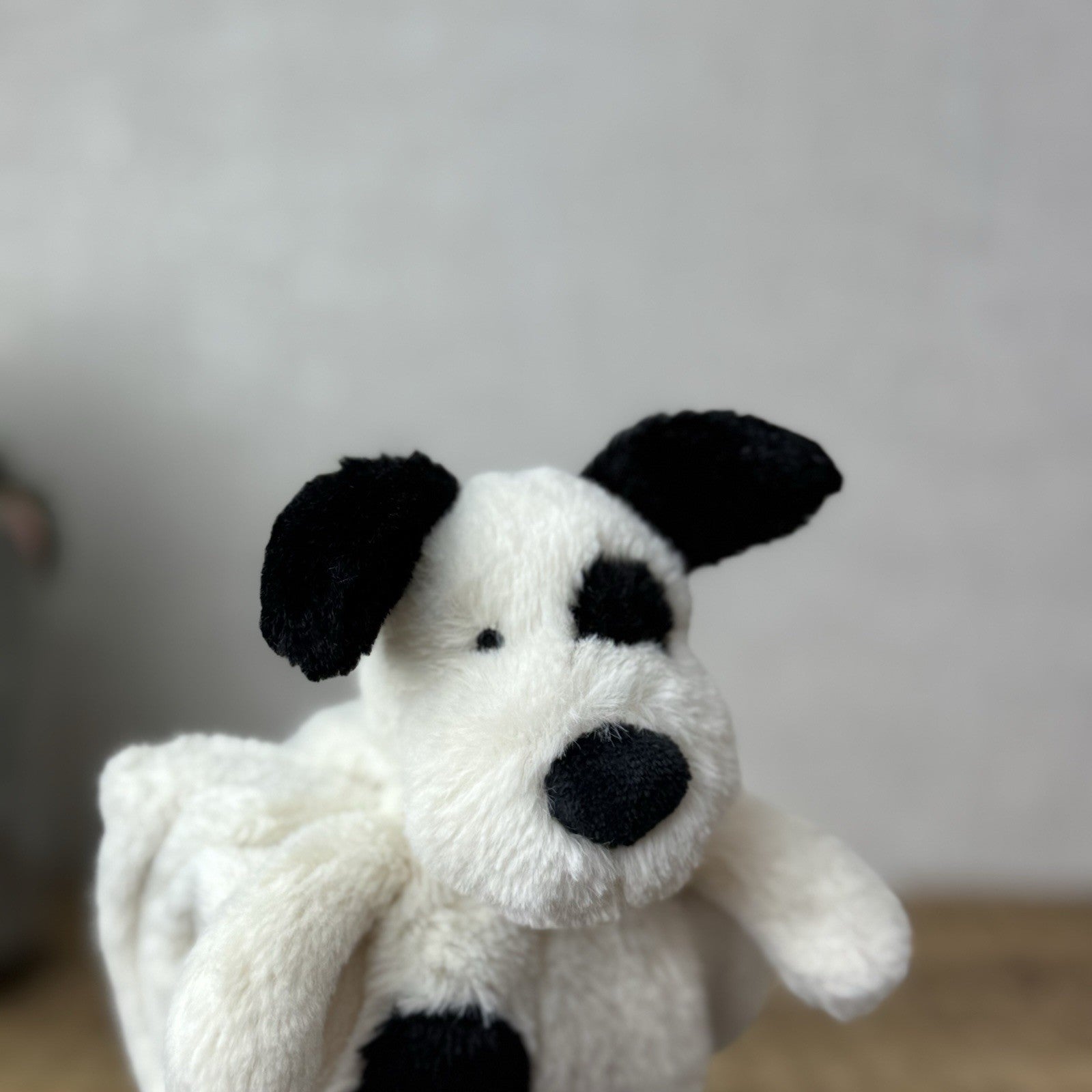 Jellycat Bashful Puppy Roll Over Comforter - Bashful Black & White Dog Soother