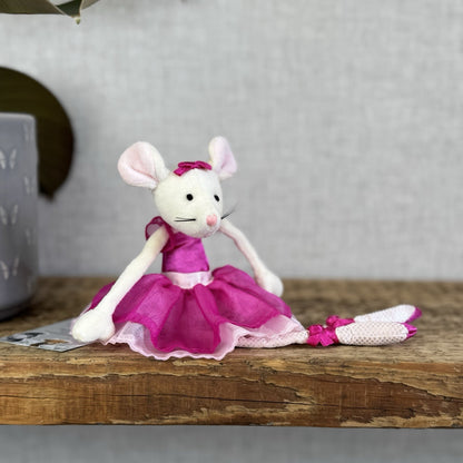 Jellycat Pirouette Mouse - Pink Ballerina Vintage Mouse Mini Soft Toy Small 9”