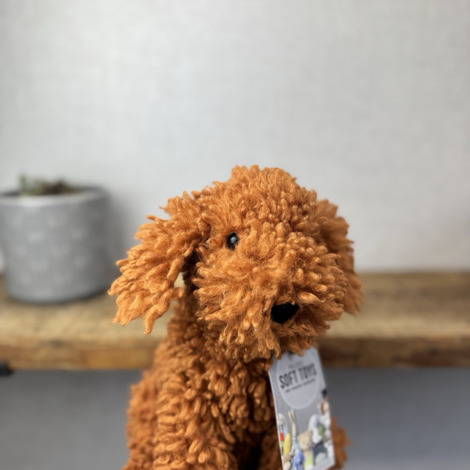 Jellycat Cooper Doodle Dog - Bronze Curly Haired Poodle Dog Beanie 10"