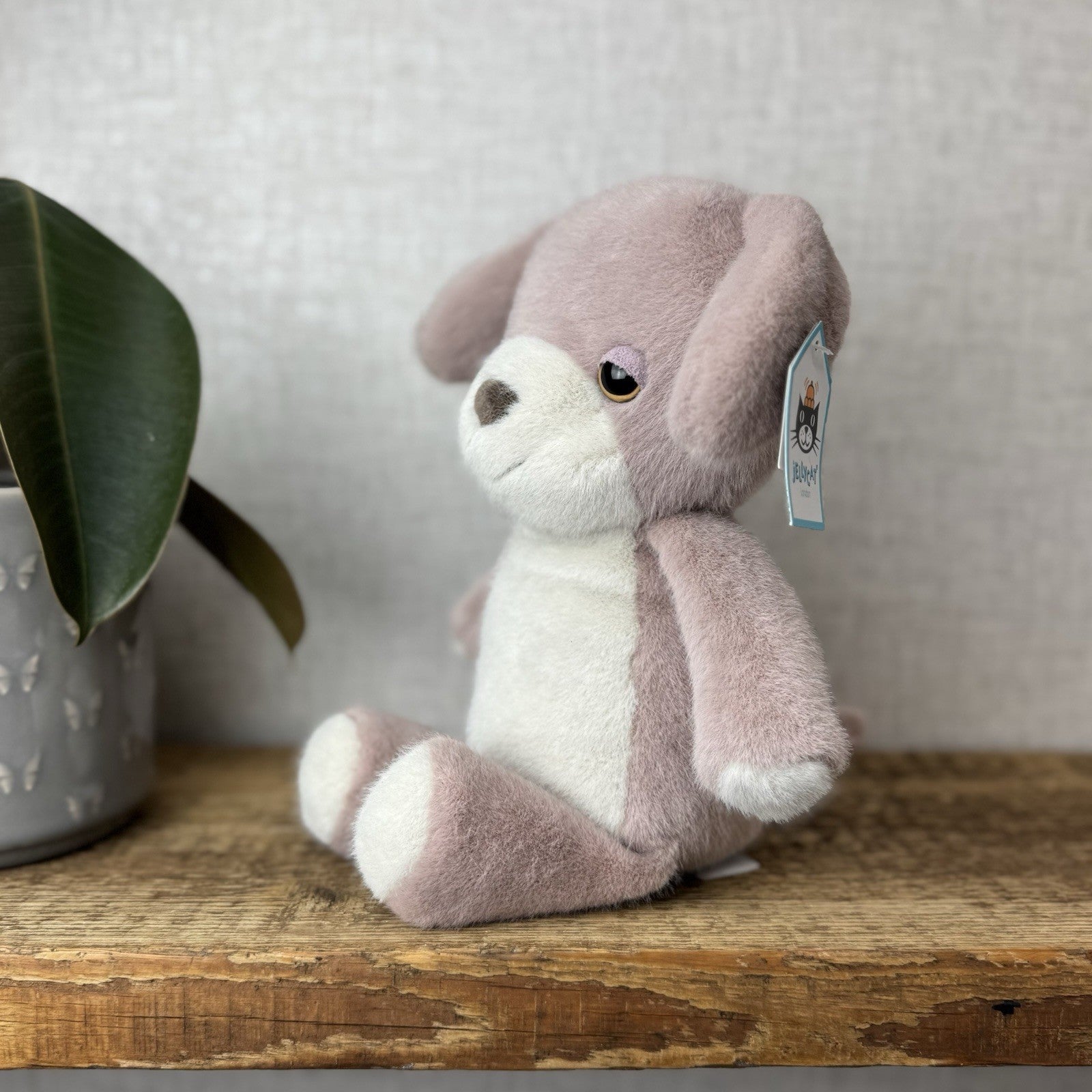 Jellycat Beepi Dog Medium Fluffy Soft Light Brown Plush Beanie With Tags 10”