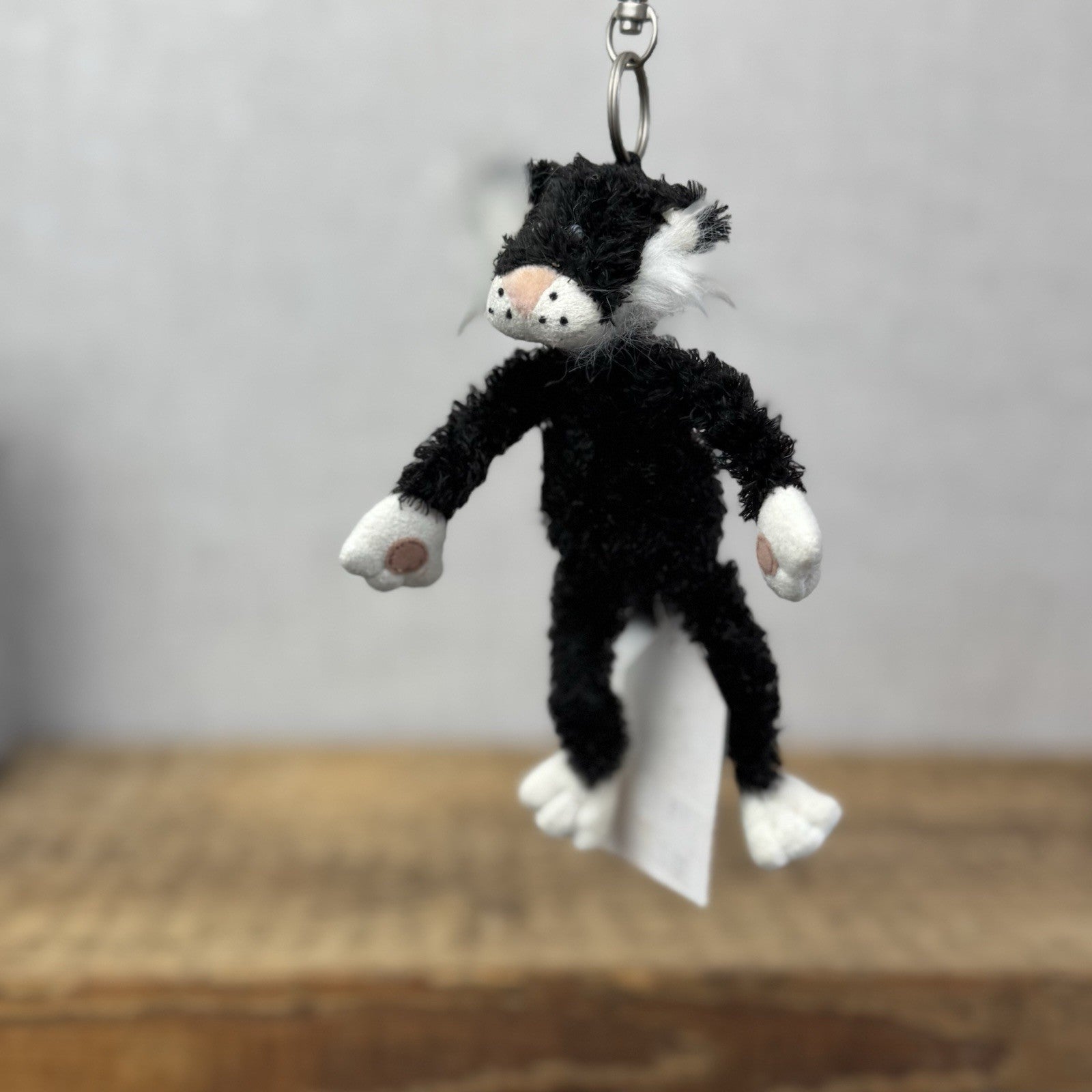 Jellycat Dodger The Alley Cat Keyring- Rare Vintage Jellycat Miniature With Tags