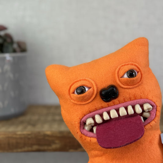 Fuggler Funny Ugly Monster Orange - Sire Blench Retired Felt Monster Plush 