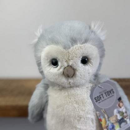Jellycat Bashful Owl Chick - Birch Grey Colouring Owl Soft Toy Medium 9" (#2)
