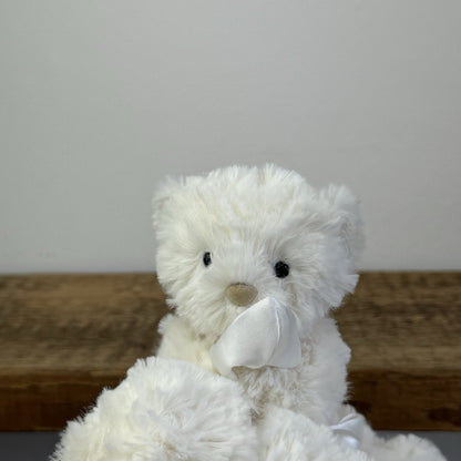 Little Jellycat Wilkie Bear Soother - White Curly Fur Bear NWOT Retired Rare