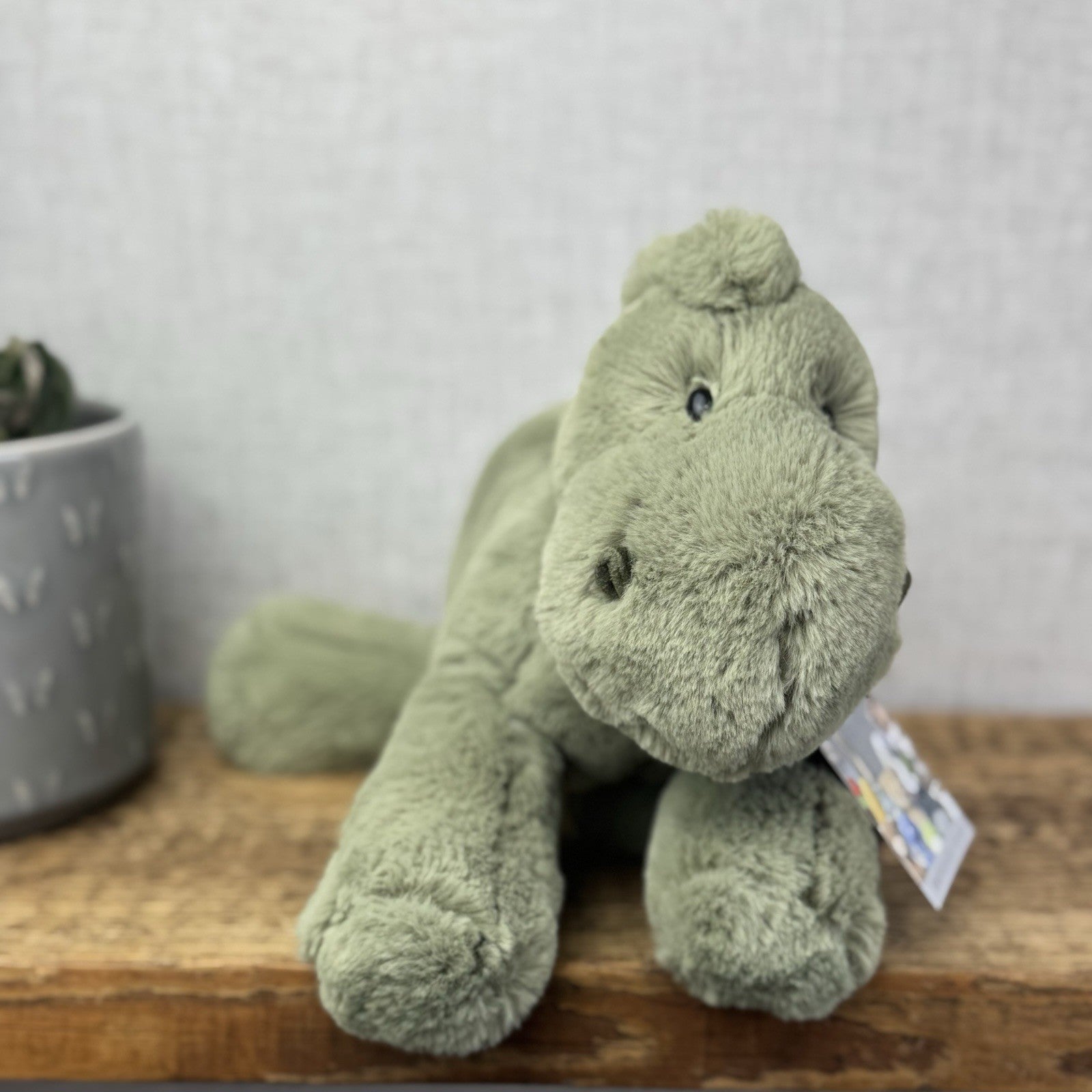 Jellycat Medium Huggady Dinosaur- Floppy Green Dino Soft Toy Retired 10"