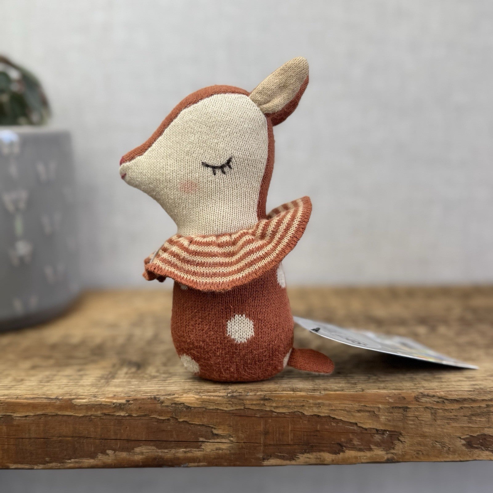 Maileg Bambi Rattle - Sleepy Wakey Rattle Maileg Scandi Baby Soft Toy Rattle