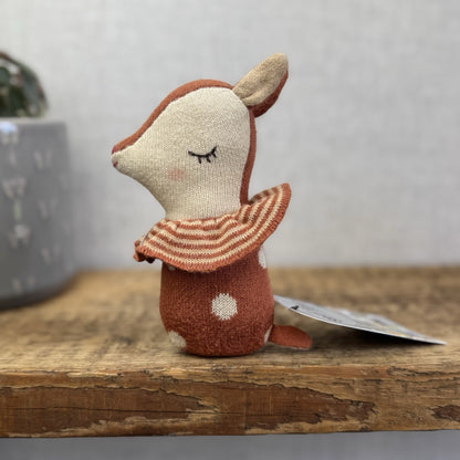 Maileg Bambi Rattle - Sleepy Wakey Rattle Maileg Scandi Baby Soft Toy Rattle