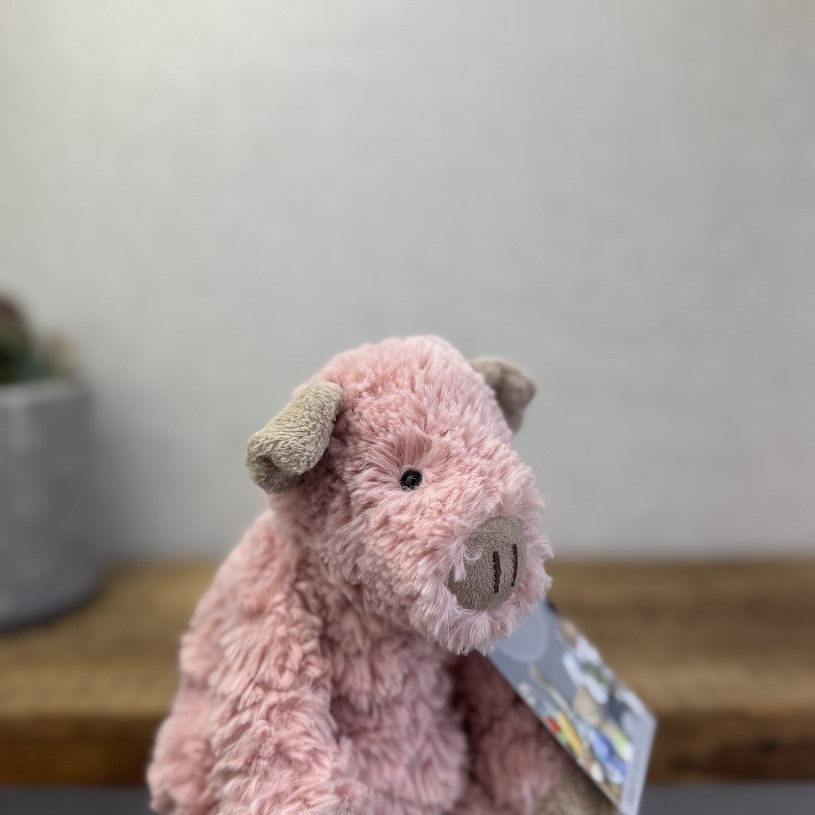 Jellycat Small Fuddles Pig - Pink Piglet Textured Beanie Retired Rare 8"