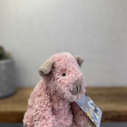 Jellycat Small Fuddles Pig - Pink Piglet Textured Beanie Retired Rare 8"