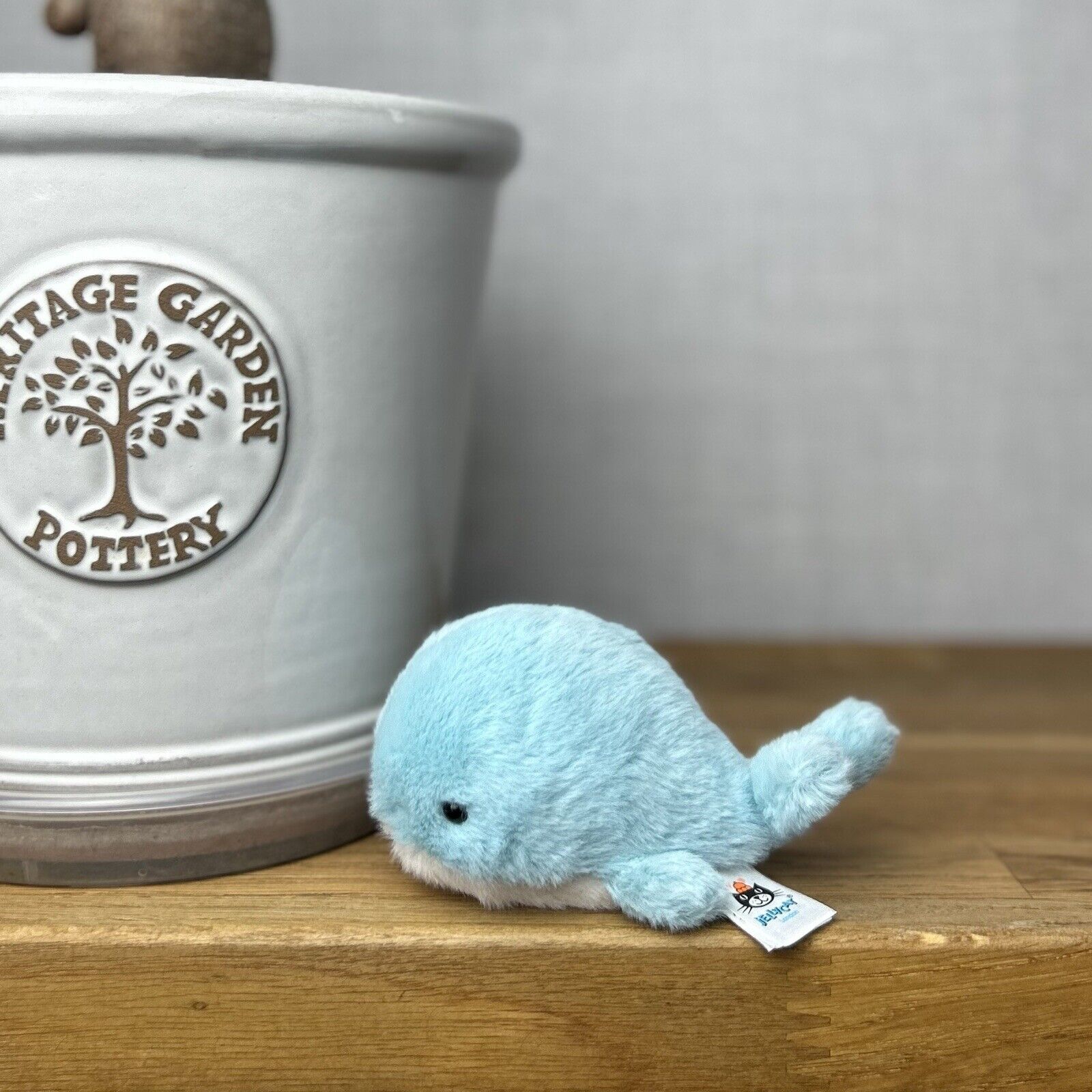Jellycat Tiny Fluffy Whale Stuffed Toy -  Tiny Whale Teddy - Fluffy Jellycat