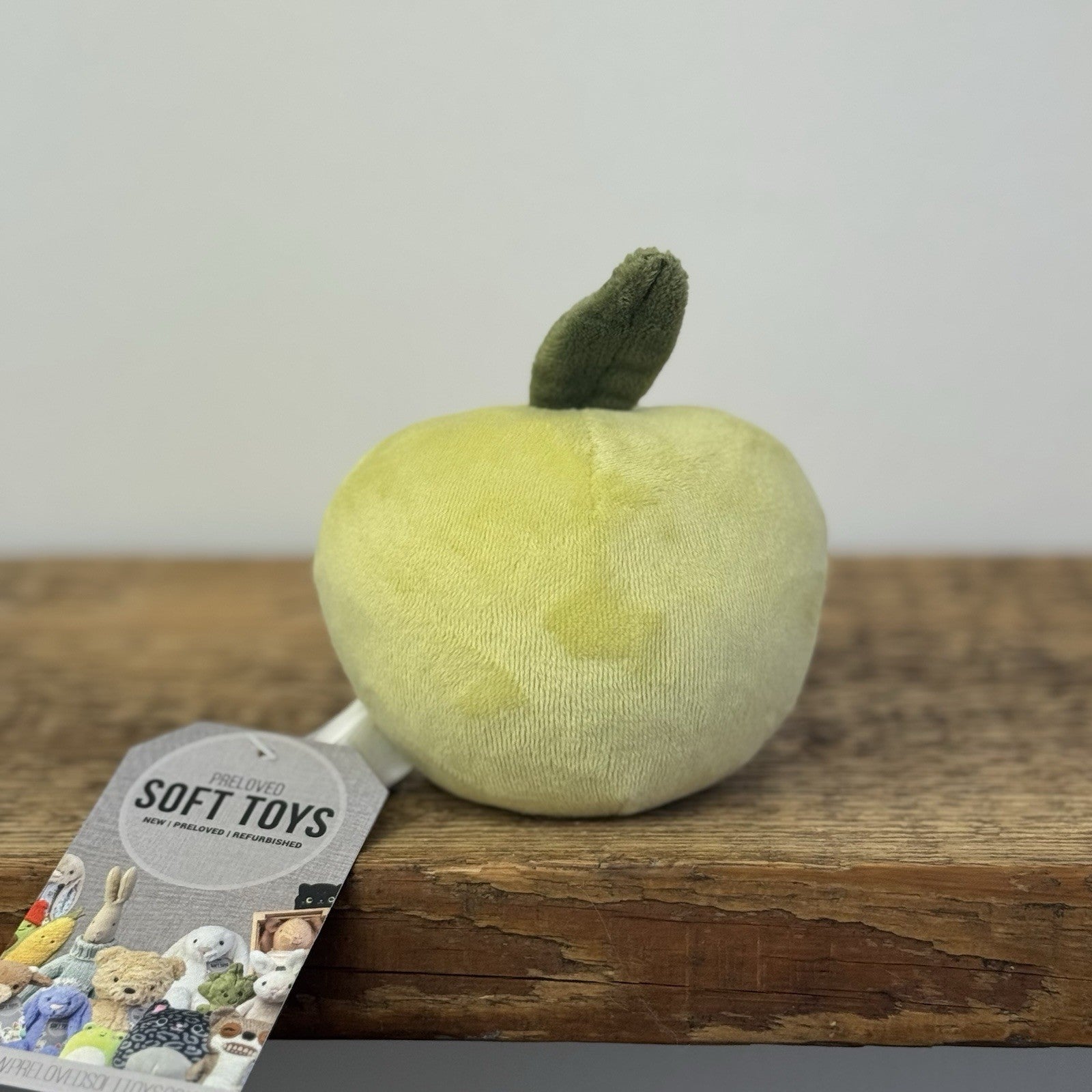 Jellycat Fabulous Fruit Apple - Small Velour Green Apple Soft Toy Retired 4" 