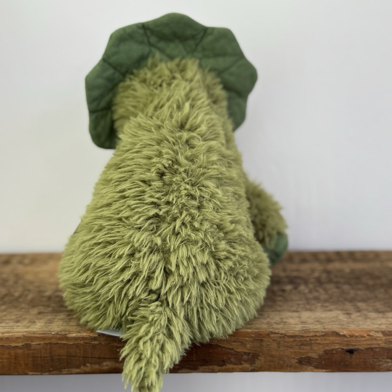 Jellycat Curvie Dino - Green Fluffy Sitting Dinosaur Plush Beanie - Medium 10"