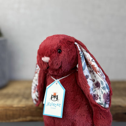 Jellycat Little Bashful Redcurrant Bunny Custom - Blossom Bunny Red Small NWT 8"