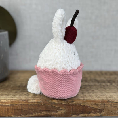 Jellycat Dainty Dessert Bunny Cupcake - Cute Bunny Cupcake Soft Toy Beanie 7”