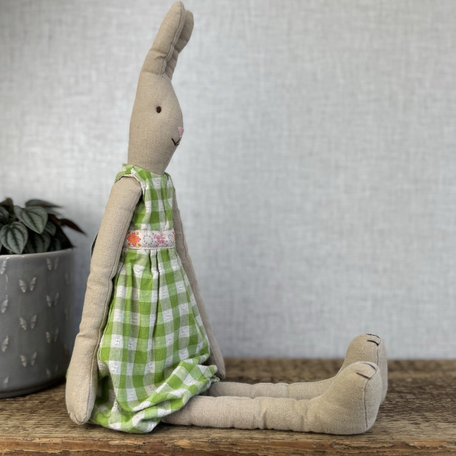 Maileg Medium Bunny Christina Rabbit Girl - Rare/ Retired 2011 Green Dress 16”