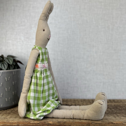 Maileg Medium Bunny Christina Rabbit Girl - Rare/ Retired 2011 Green Dress 16”