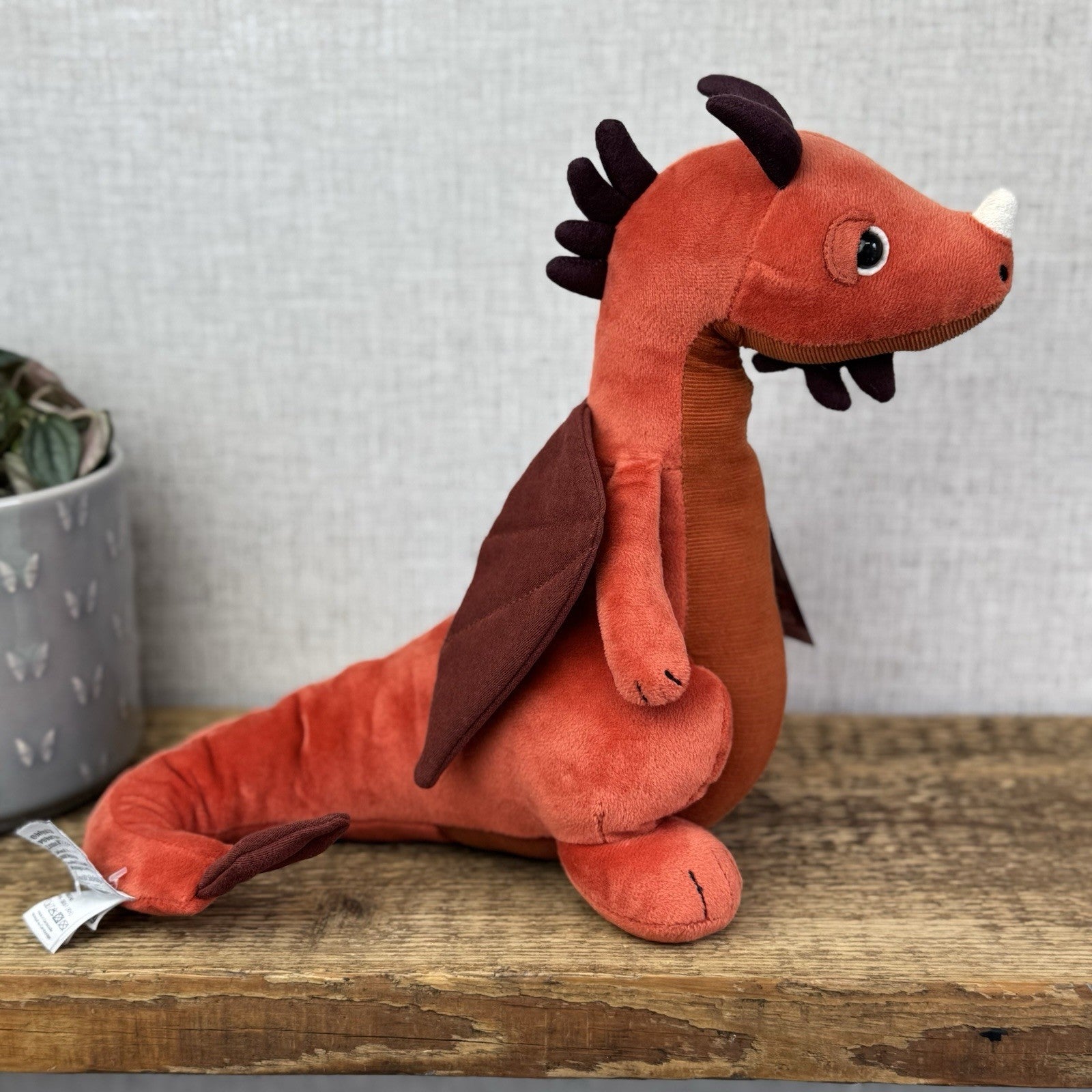 Jellycat Paprika Dragon - Red Retired Jellycat Dragon Soft Toy Plush Beanie 12"