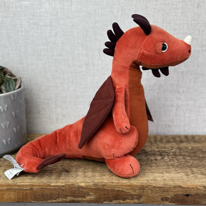 Jellycat Paprika Dragon - Red Retired Jellycat Dragon Soft Toy Plush Beanie 12"