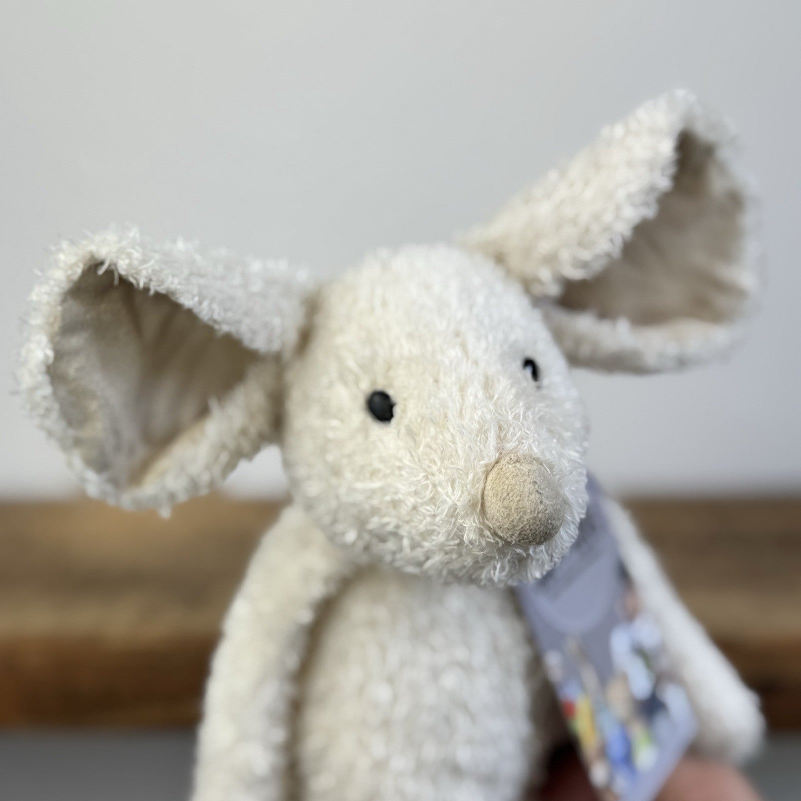 Jellycat Tickle Mouse - Cream Vintage Rare Mouse Beanie Soft Toy 12"