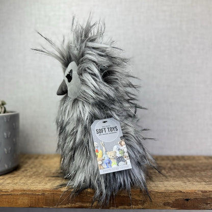 Jellycat Gloria Owl - Large Fluffy Owl Rare Retired Grey/Silver Sparkly Bird 12"