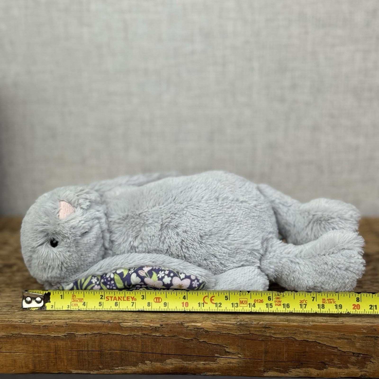 Jellycat Small Blossom Silver Bunny "Bloom" BNWT Purple Floral Ears Grey Bunny