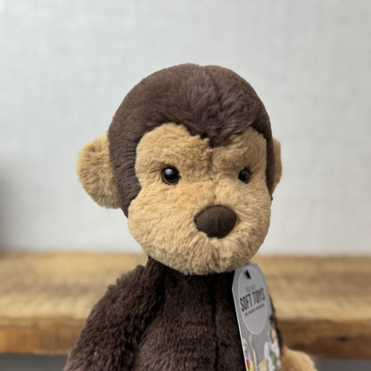 Jellycat Wumper Monkey - Deep Brown Super Soft Monkey Soft Beanie Retired 12”