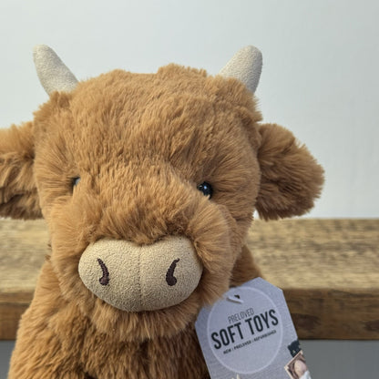 Jellycat Medium Callie Cow - Medium Brown Highland Cow Rare Retired 