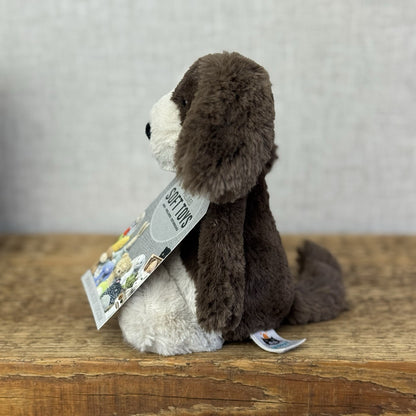Jellycat Small Bashful Fudge Puppy - Brown Spaniel Bashful Dog Beanie Plush 8"