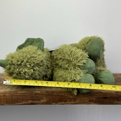 Jellycat Curvie Dino - Green Fluffy Sitting Dinosaur Plush Beanie - Medium 10"