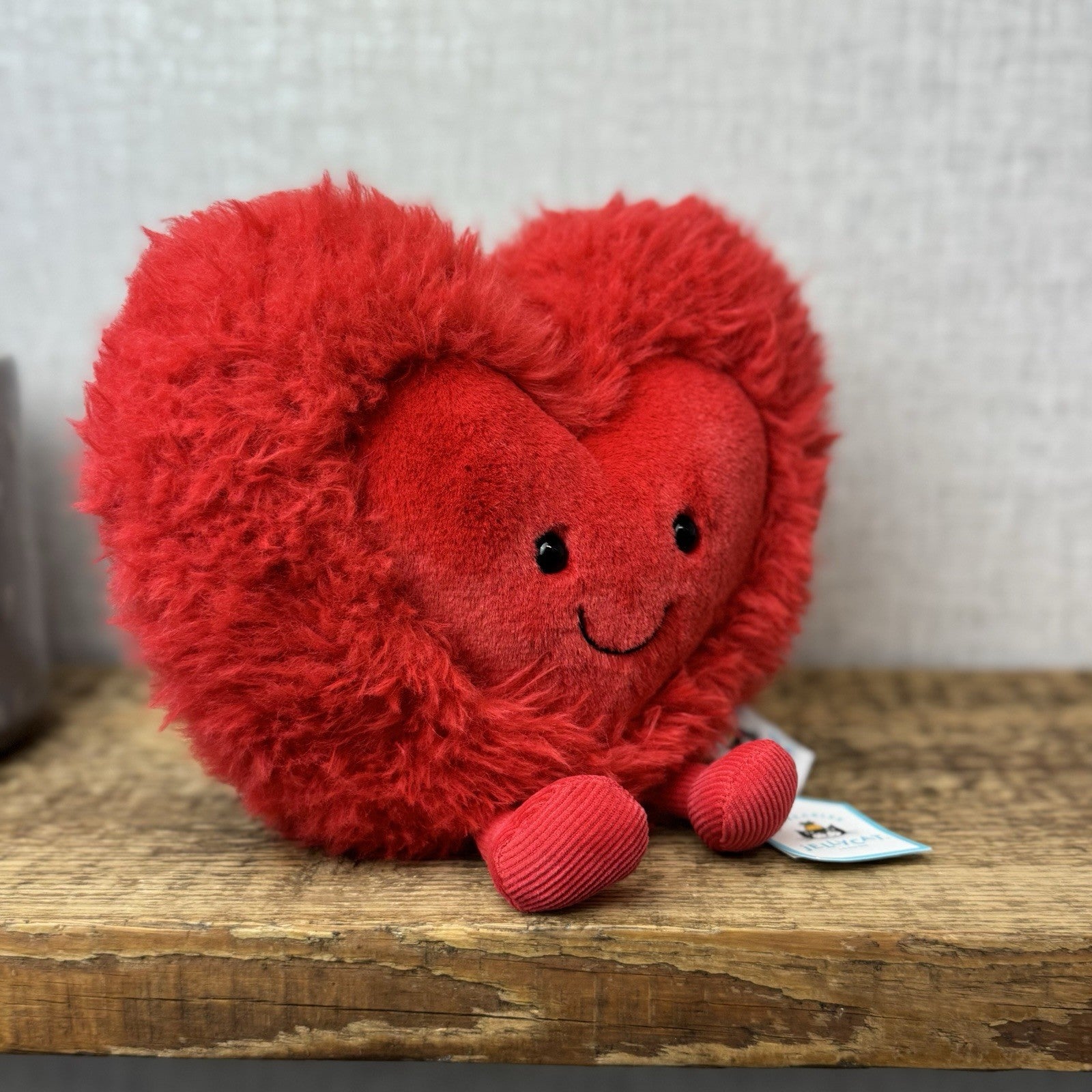 Jellycat Beatie Heart - Valentines Fluffy Red Heart Soft Toy Retired Medium 9"