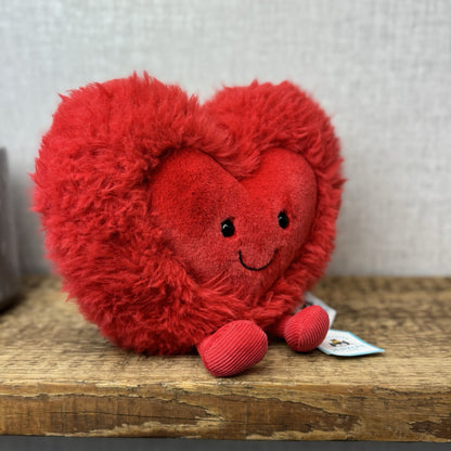 Jellycat Beatie Heart - Valentines Fluffy Red Heart Soft Toy Retired Medium 9"