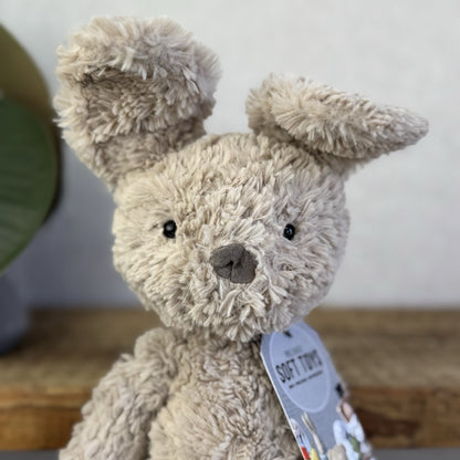 Jellycat Beige Iggle Squiggle Mumble Bunny Rabbit - Small Textured Beanie 10"