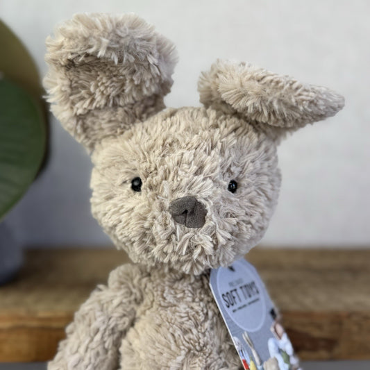 Jellycat Beige Iggle Squiggle Mumble Bunny Rabbit - Small Textured Beanie 10"