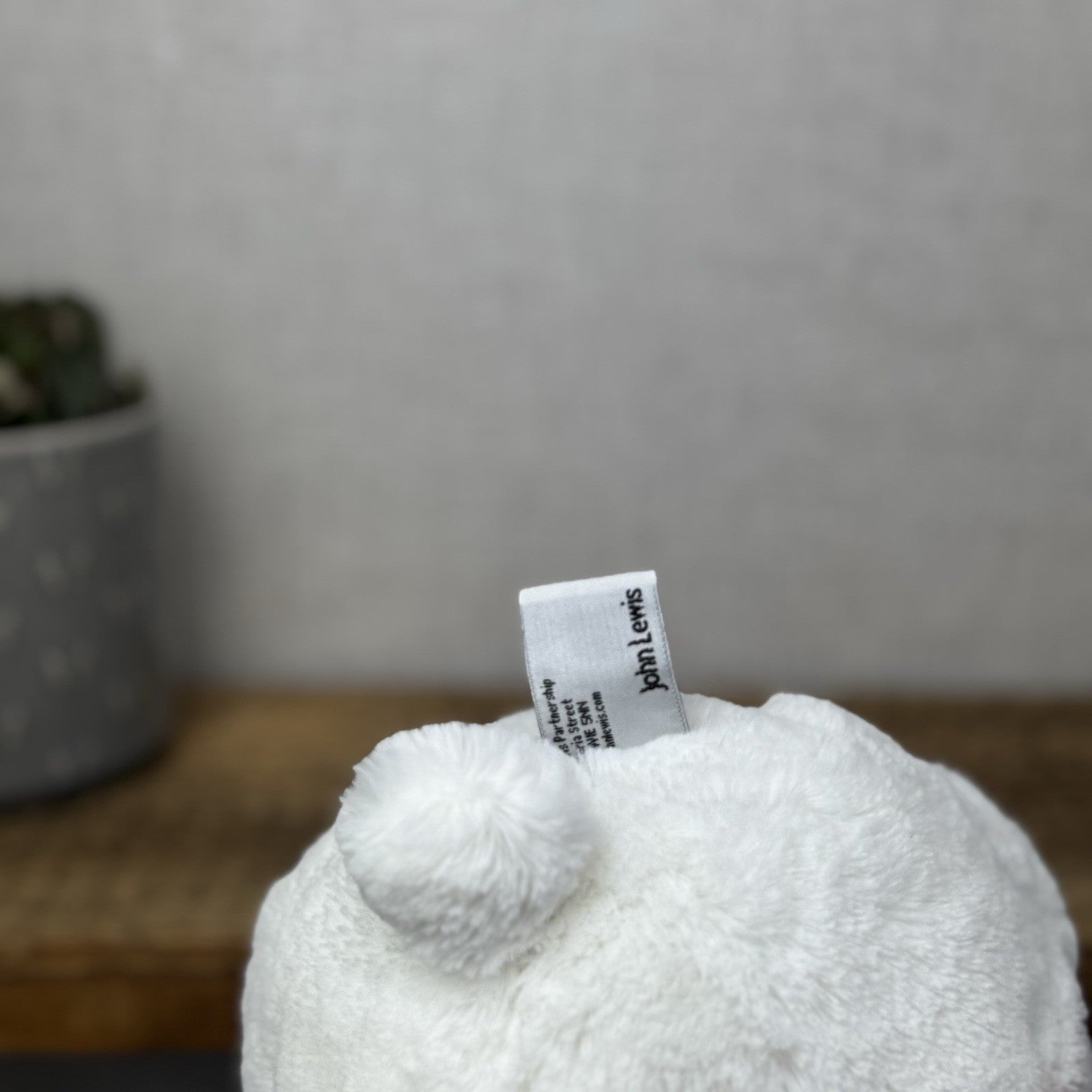 John Lewis Polar Bear Beanie Plush Rainbow Scarf - Christmas Bear (Jellycat) 10"